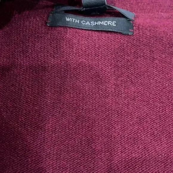 [XS]JCrew Cashmere Wool Blend Burgundy V Neck Button Sweater Cardigan-  NWOT - Picture 3 of 9